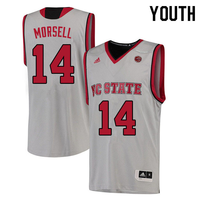 Youth #14 Casey Morsell NC State Wolfpack College Basketball Jerseys Sale-White